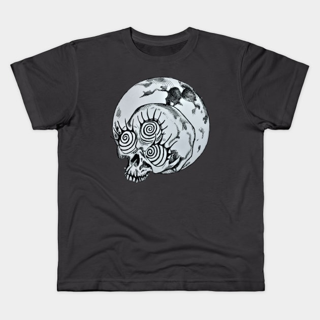 Mesmer-Eyelash Skull with Moon 2 Kids T-Shirt by Octo30